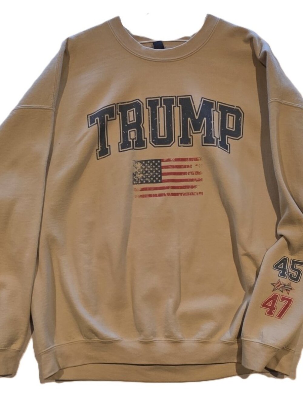 *"Trump 45 & 47" Patriotic American Flag Crewneck Sweatshirt*